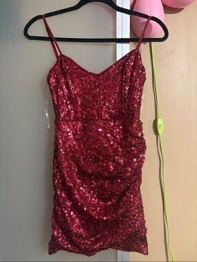 BNWT Sparkling Red Sequin Mini Short Dress